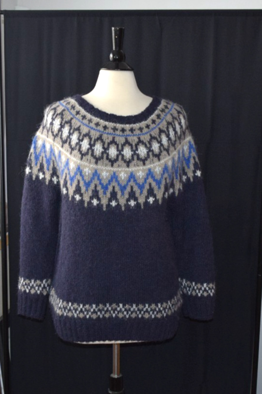 H&M Jacquard Knit Fair Isle Pullover Oversized Jumper Sweater Alpaca Blend S